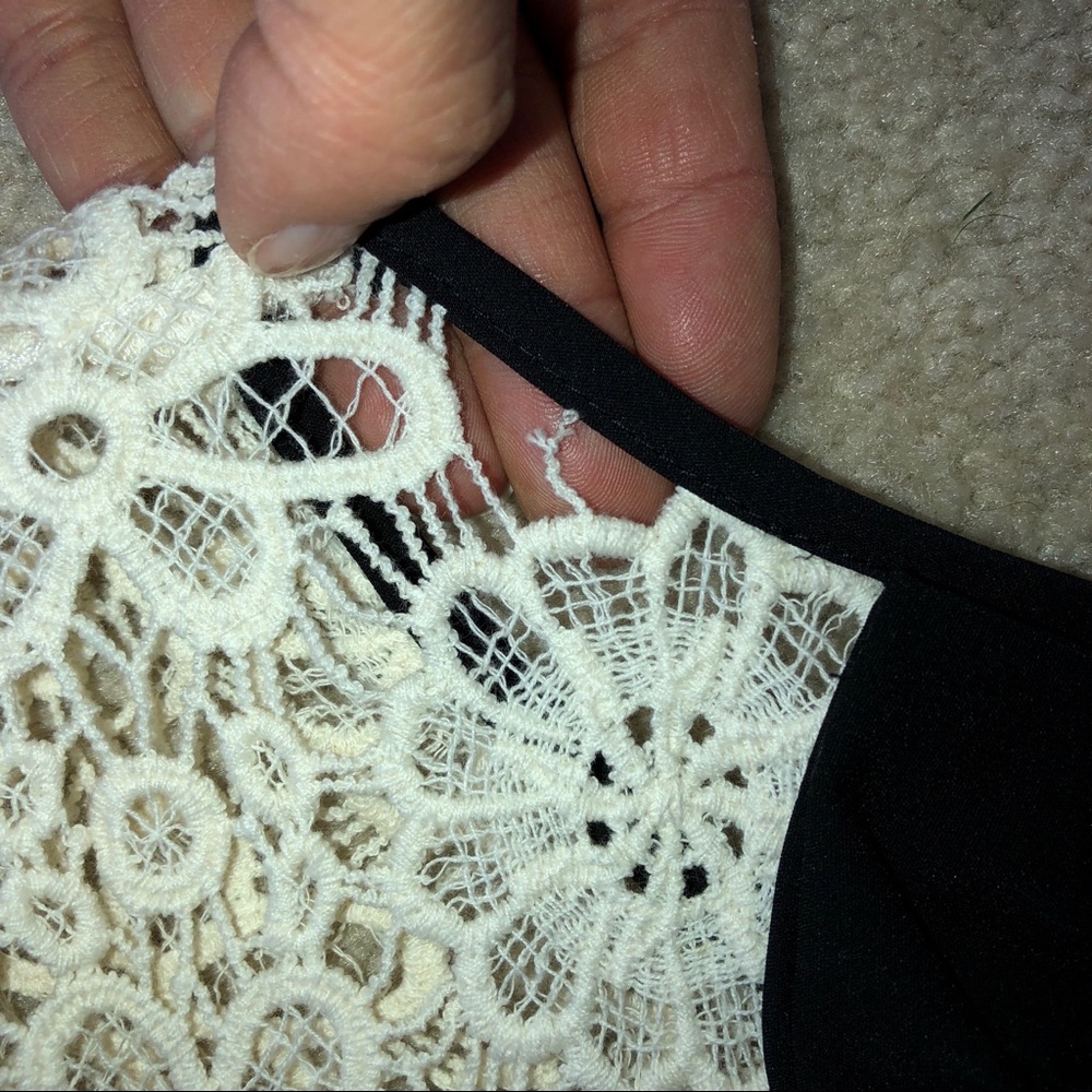 Cream Lace Peplum Bow Back Top - Picture 8 of 8